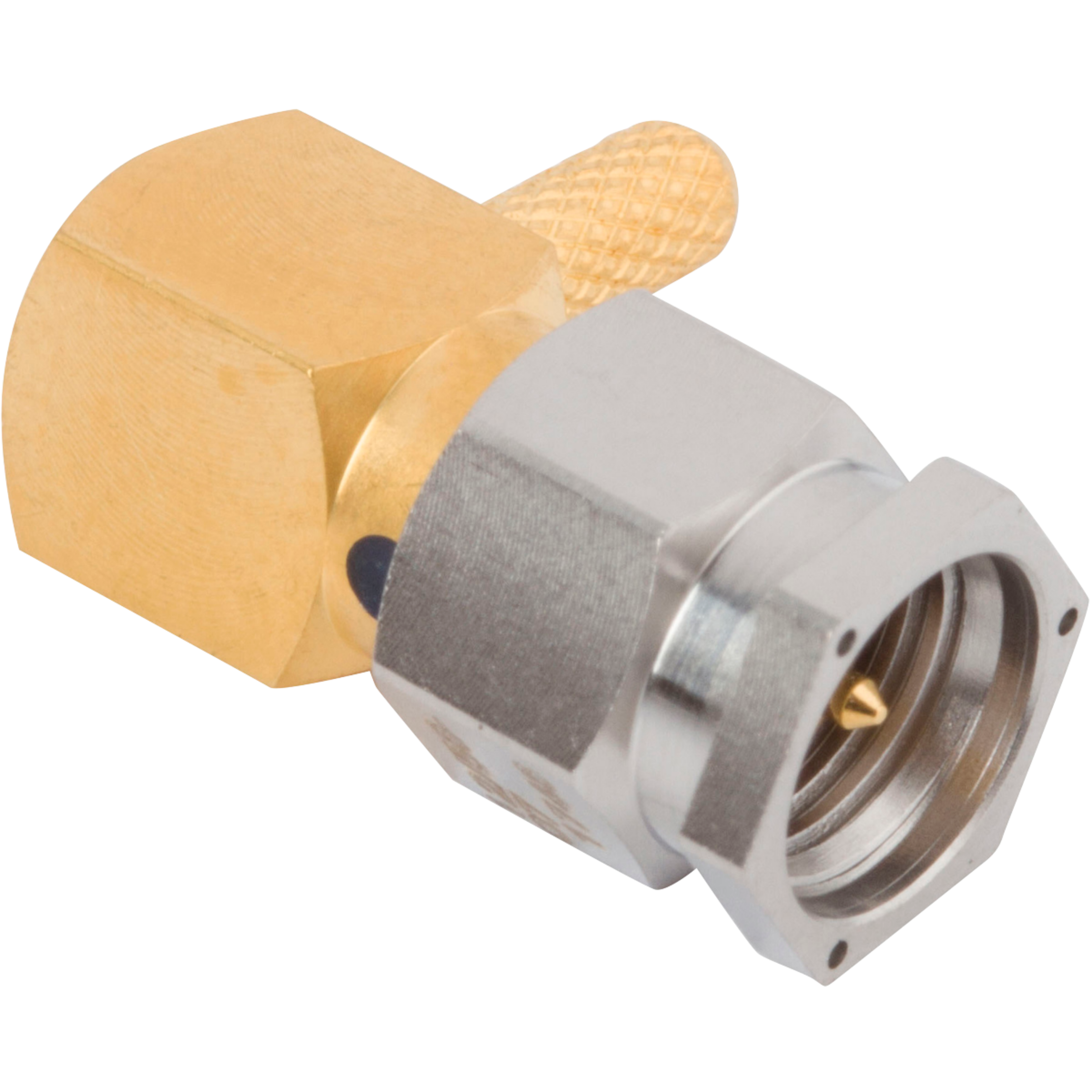 SMA Male Connector, Lockwire Holes, R/A for RG-174 Cable, M39012/56-3007