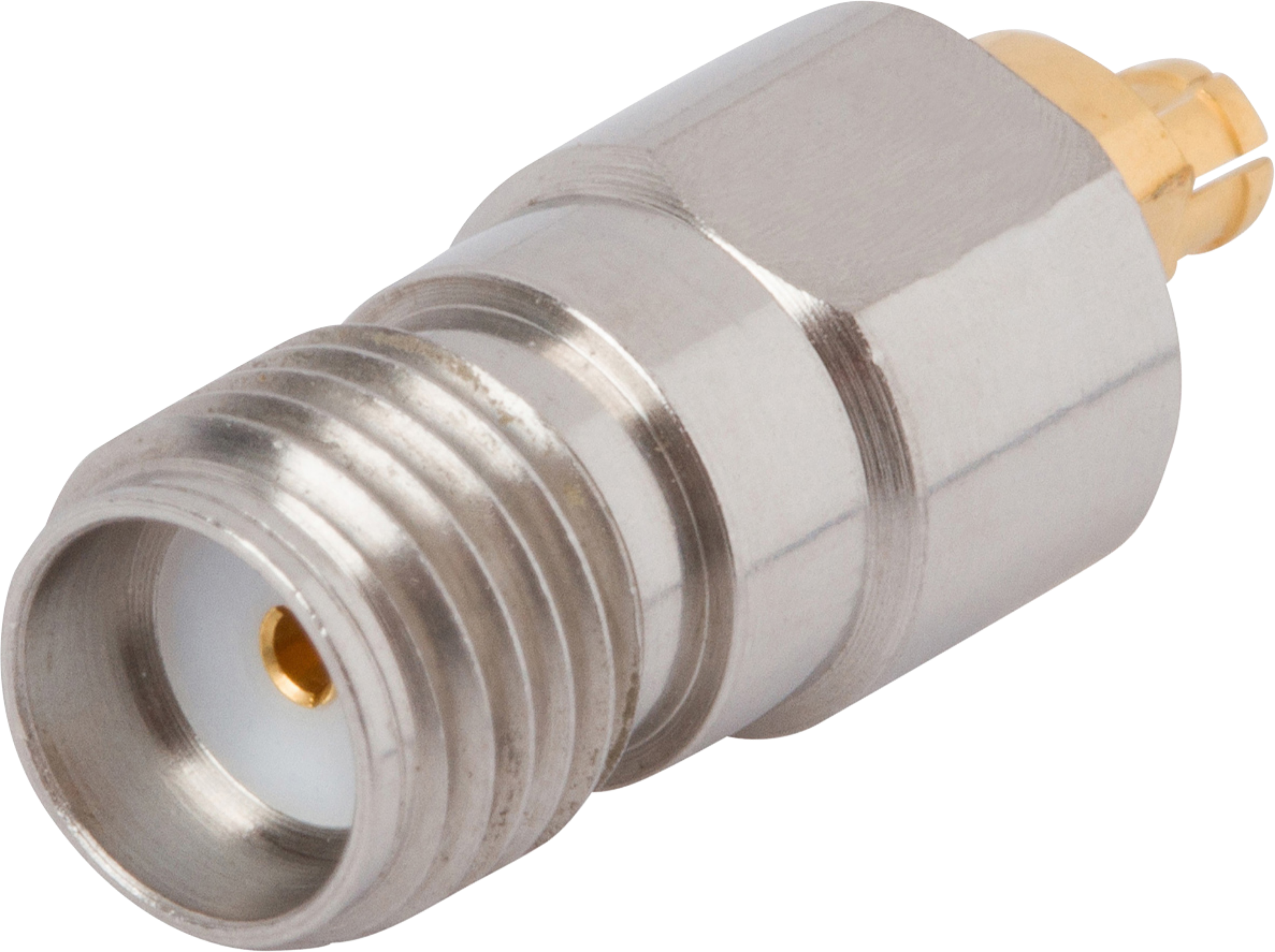 Picture of SMPM Female to SMA Female Thread-In Adapter
