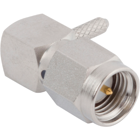 SMA Male Connector, R/A for RG-58 Cable, M39012/56B3114