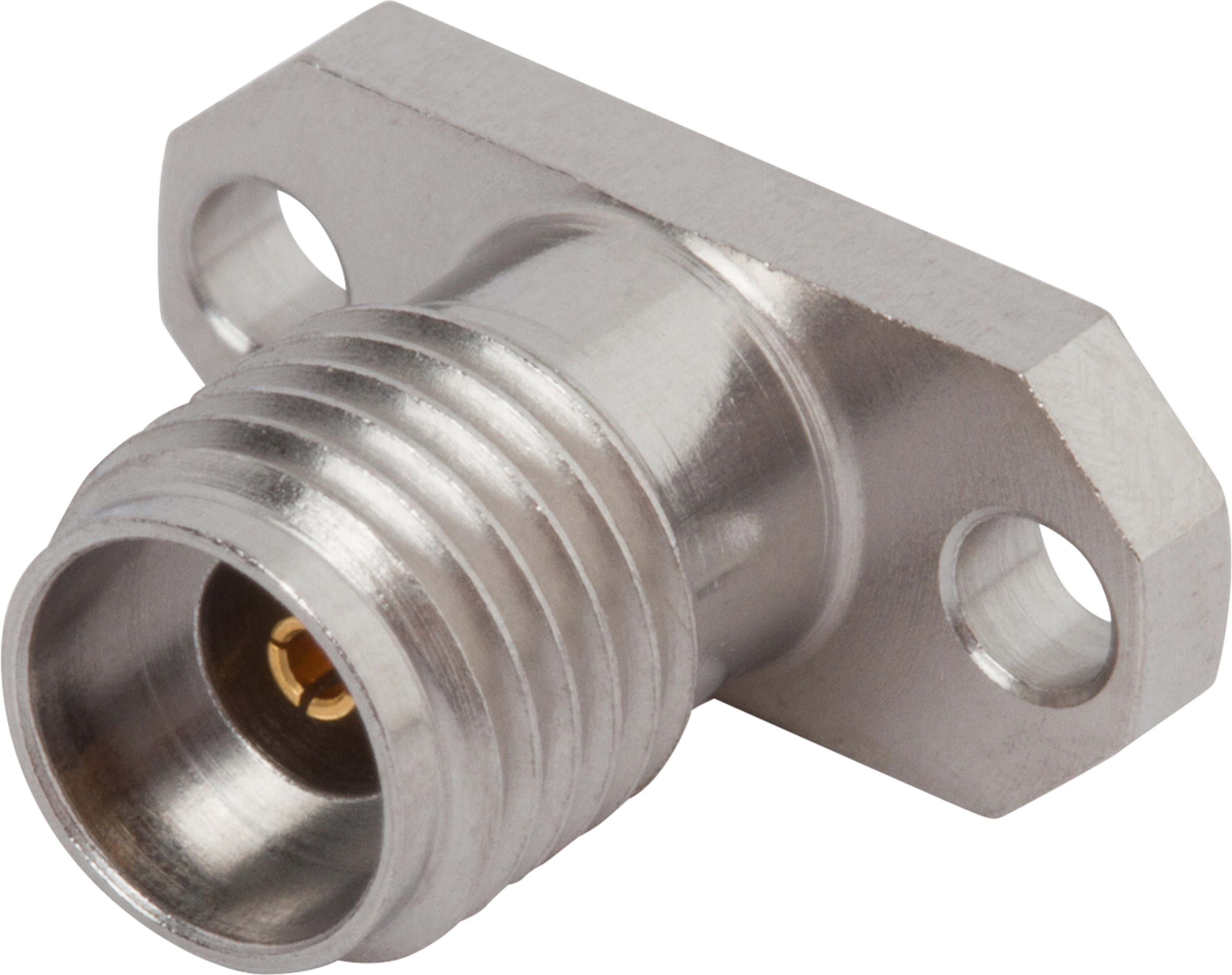 Picture of 2.92mm Female Flange Mount Connector, 2 Hole (Accepts Ø.012 Pin)