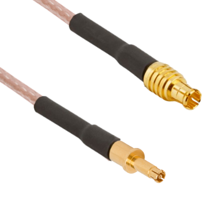 Picture of SMPM (Size 12) D38999 Pin Contact to MCX Male 12" 75 Ohm Cable Assembly for RG-179 Cable