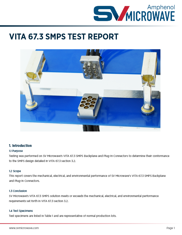 VITA 67.3 SMPS Test Report